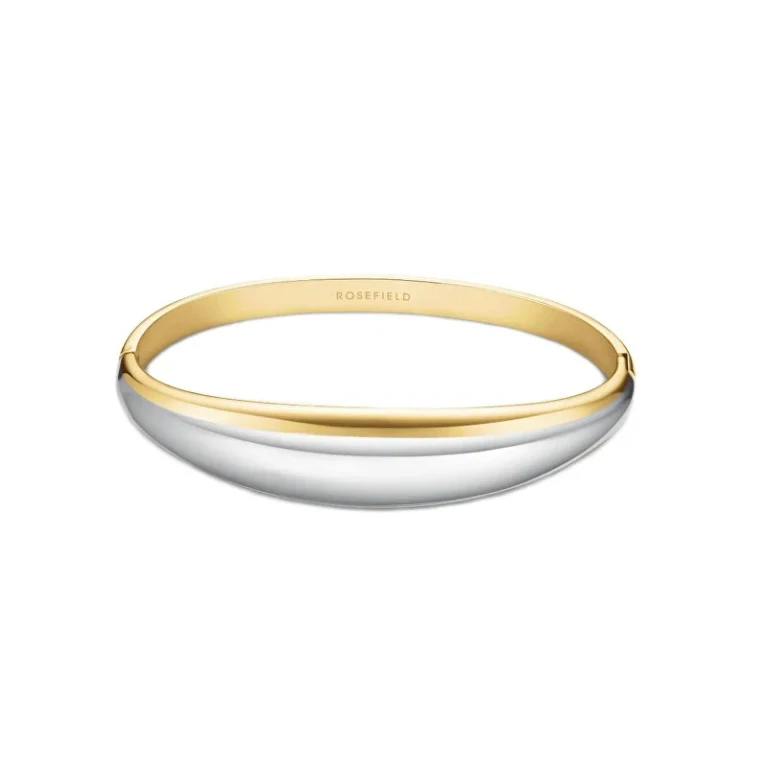 Elegante Solid Two-Tone Dome Bracelet Jbdbd-J1218