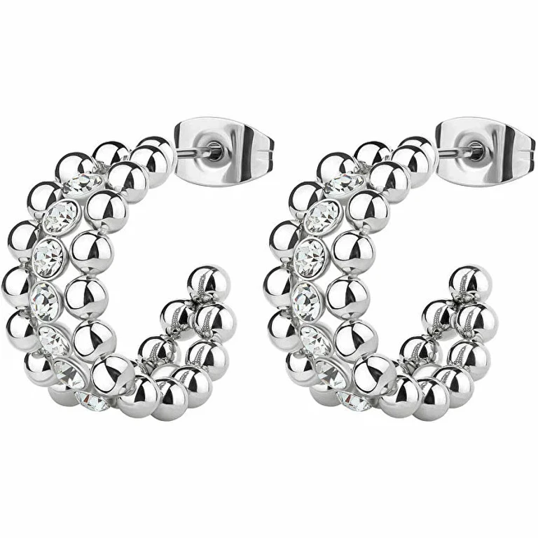Modern steel earrings with crystals Perfect bpc24
