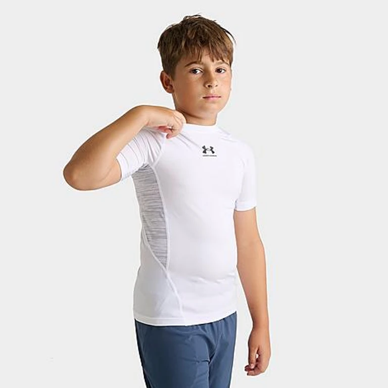 Big Kids HeatGear Training T-Shirt in White Size: Small