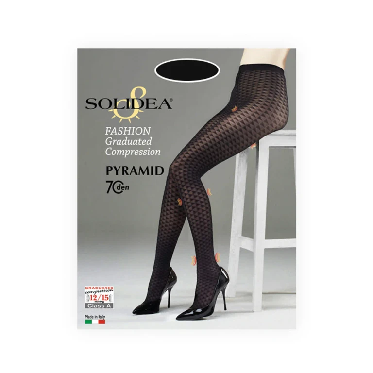 Solidea Pyramid 70 Den Microfibre Compression Tights 12 15mmHg 1S Black