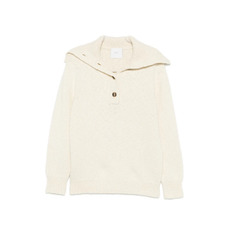 Button-up Sailor-collar Knit