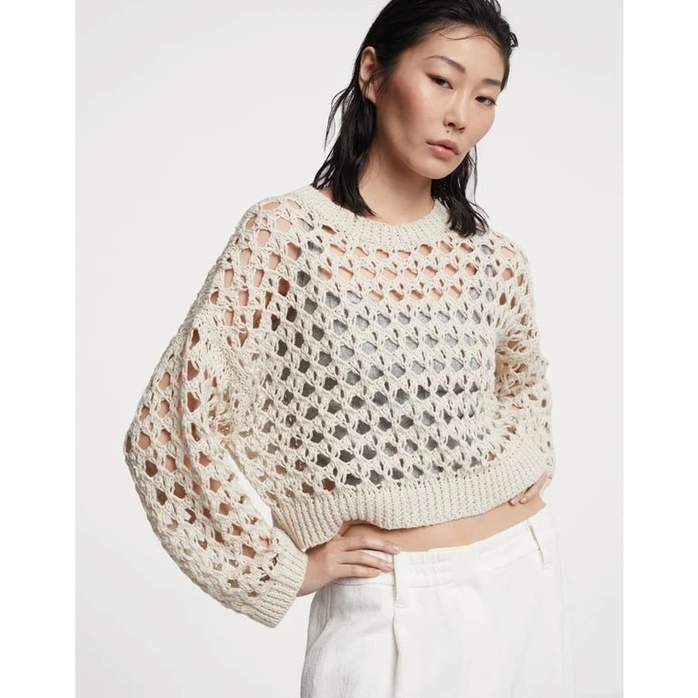 Wobeige Openwork Knit Sweater