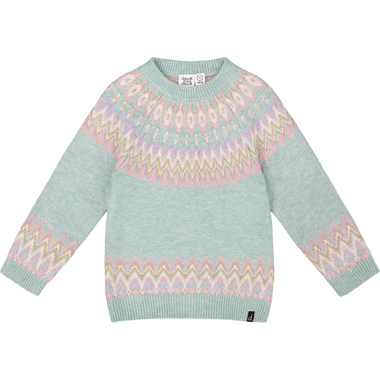 Sweater with Norwegian Jacquard - Big Girl
