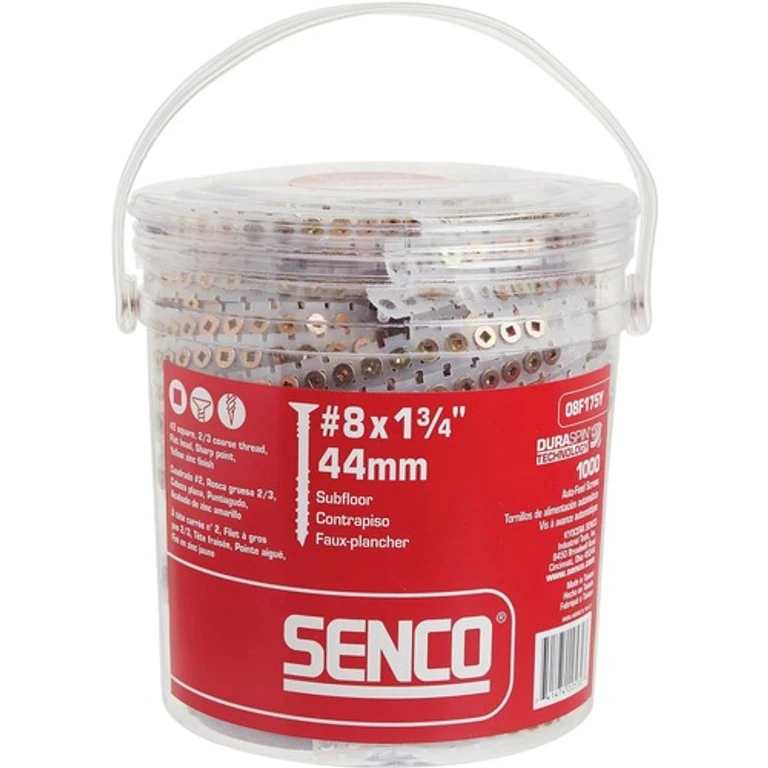 (1000/Pack) #8 1-3/4 in. Coarse Thread Square-Head Collated Wood to Wood Screw - Yellow Zinc