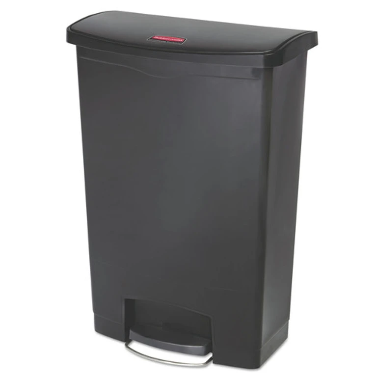 1883615 Streamline 24-Gallon Front Step Style Resin Step-On Container- Black