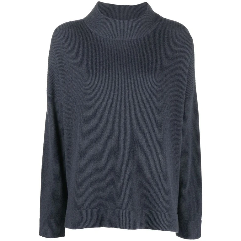 Wodark Blue Wool Relaxed Sweater