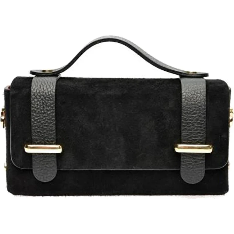 Black Leather Handbag for Women