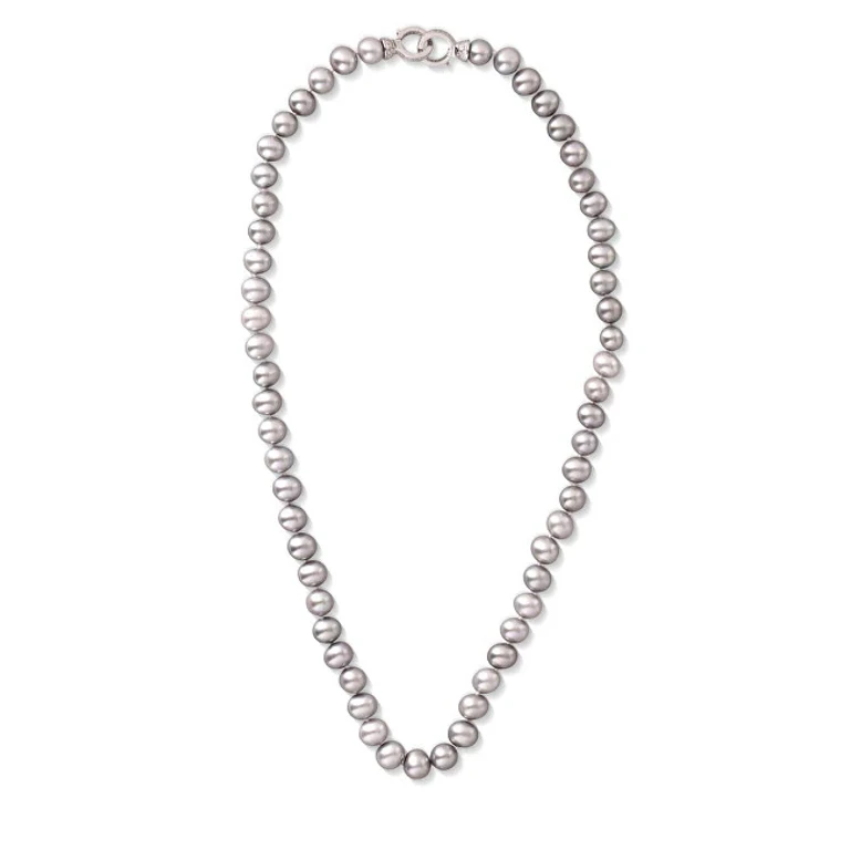 Necklace with Grey Freshwater Pearls Svln0010Sd2P6 - Length: 50 cm