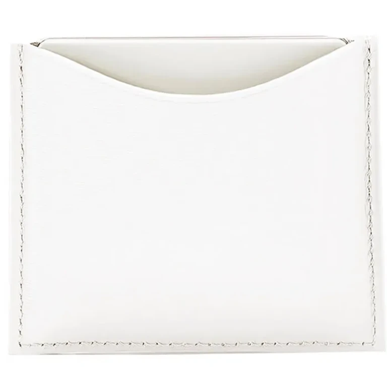 Compact white leather case