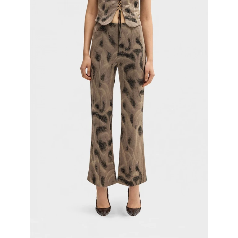 Proper Flared Trousers in Printed Cotton Blend (M26E1ACJP025JN01153)