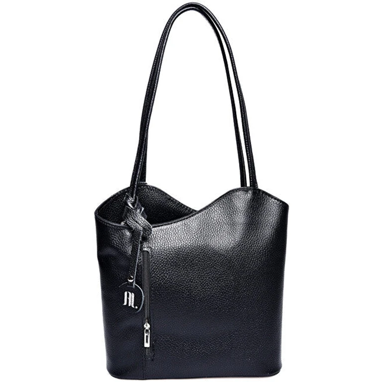 Women's Leather Handbag in Black Color