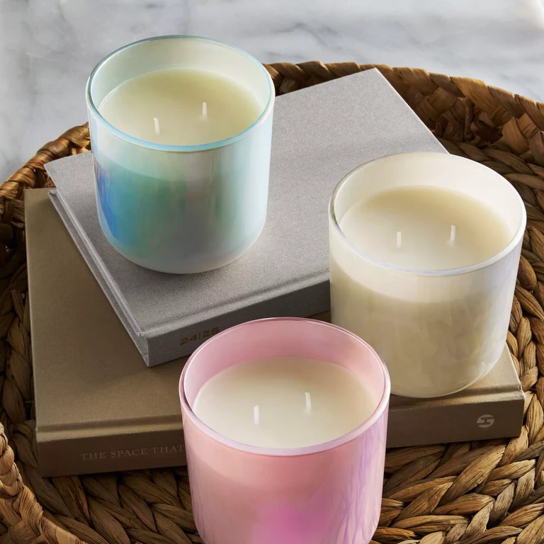 12oz Round Bottom Pearlized Candle, 3pk
