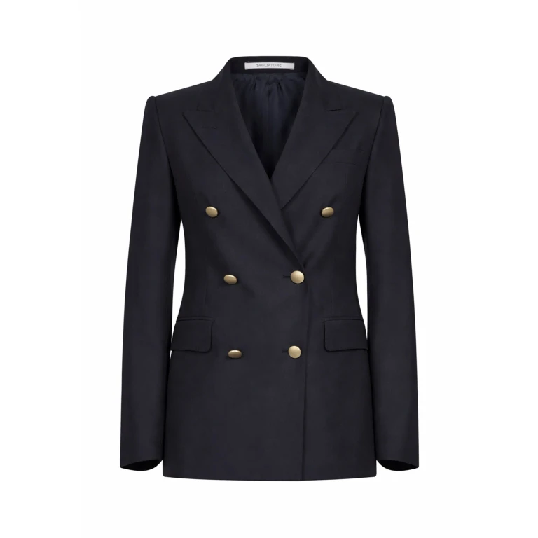 Double-Breasted Blazer Blue Virgin Wool