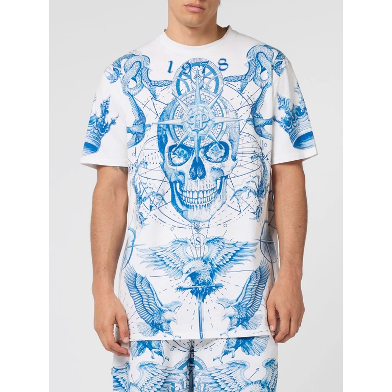 Skull Cotton T-Shirt (SAFCMTK8850PJY002N01OF)