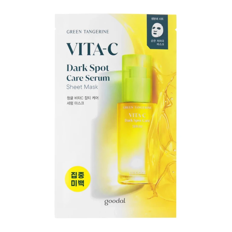 Sheet mask Goodal Green Tangerine Vita C Dark Spot Care face serum mask