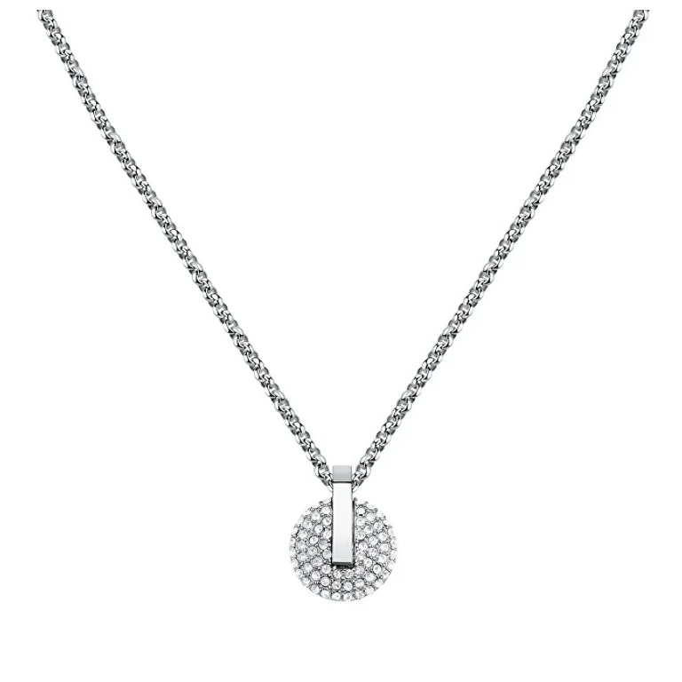 Shiny Steel Necklace for Women T-Round Tjayf06