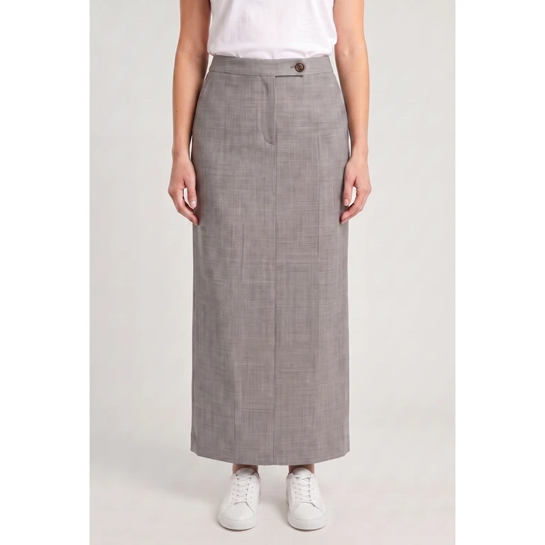 Wolight Grey Wool Pencil Skirt