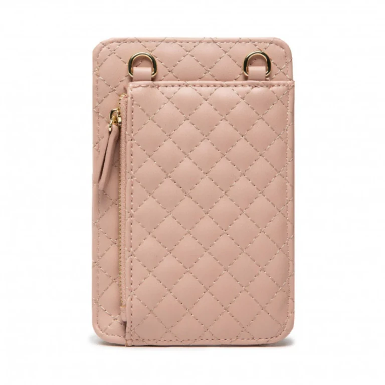 Pink Synthetic Leather Pouch Bag for Women PW1510P2301