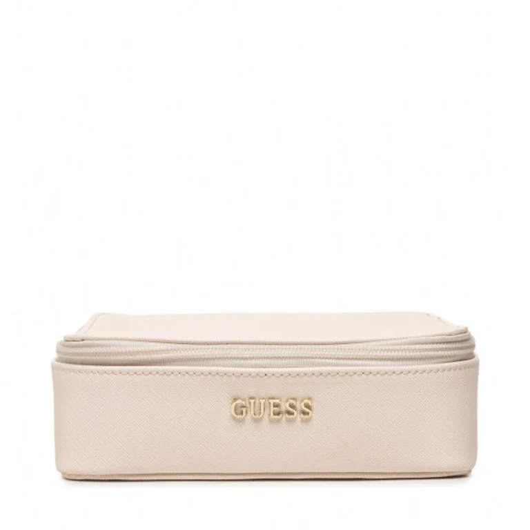 , duffel bag, synthetic leather, fabric bag, jewelry case, cream, women, 18 x 6 x 18 cm