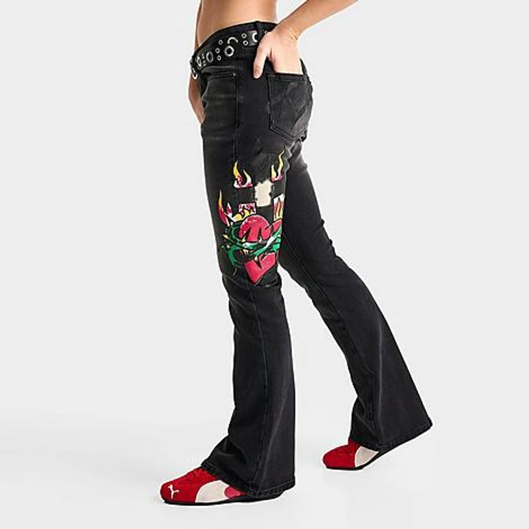 Sacred Heart Low-Rise Bootcut Jeans