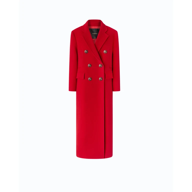 Manteau long croisé en laine mélangée - 36