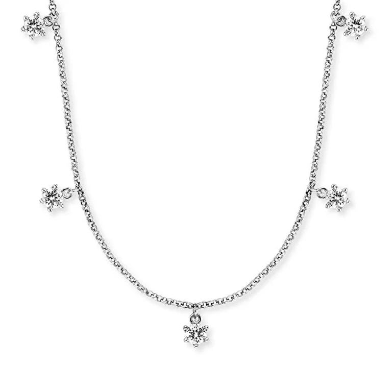 Silver Necklace with Transparent Zirconia Shiny ERN-SHINY-05-ZI