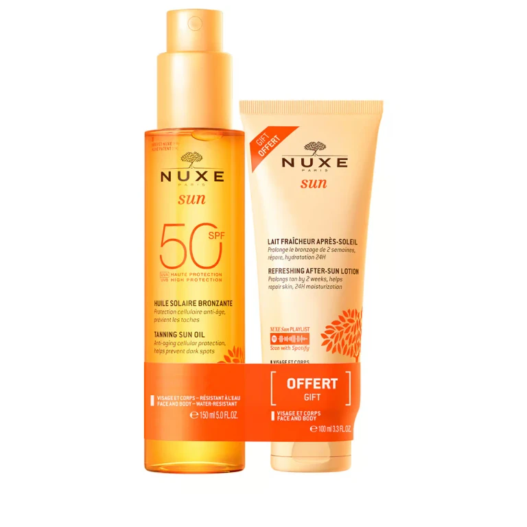 Set Nuxe: sun, anti-aging, tanning oil, SPF 50, 150 ml + sun, sun protection, after sun lotion, 100 ml