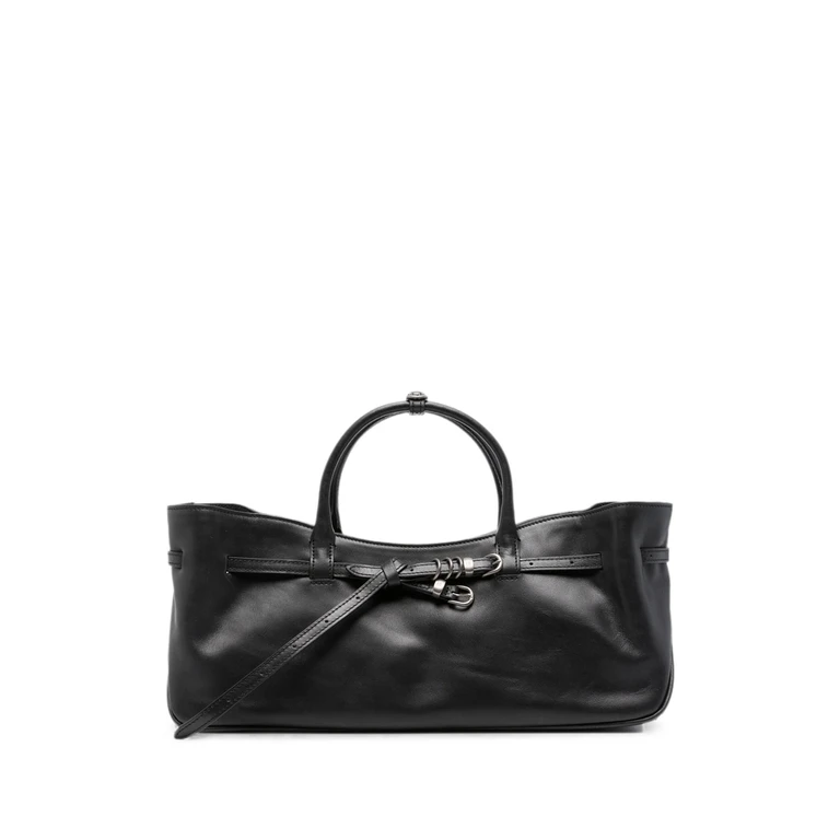Grandma Used Belt-detail Leather Tote Bag