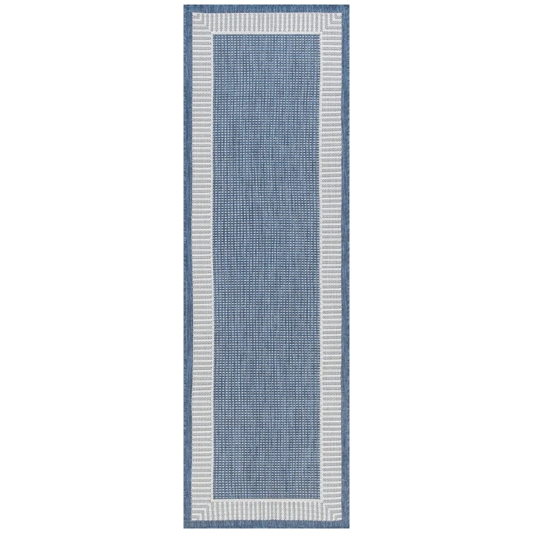Elgin 3 x 10 Blue Indoor-Outdoor Area Rug