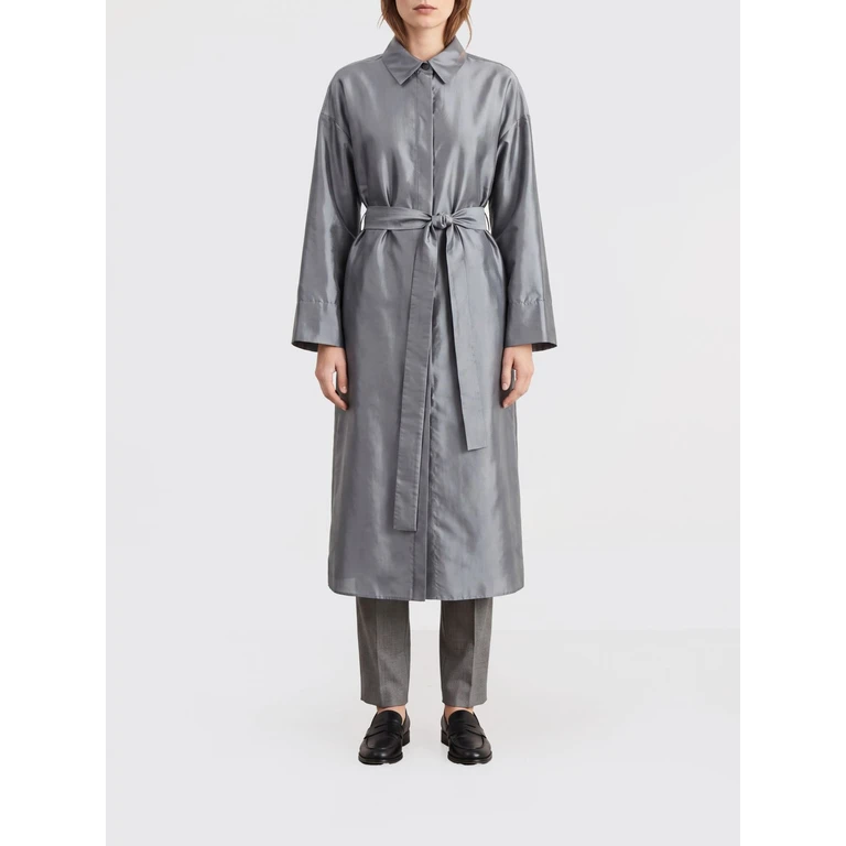 Silk Blend Satin Chemisier Dress (2619221043600005)
