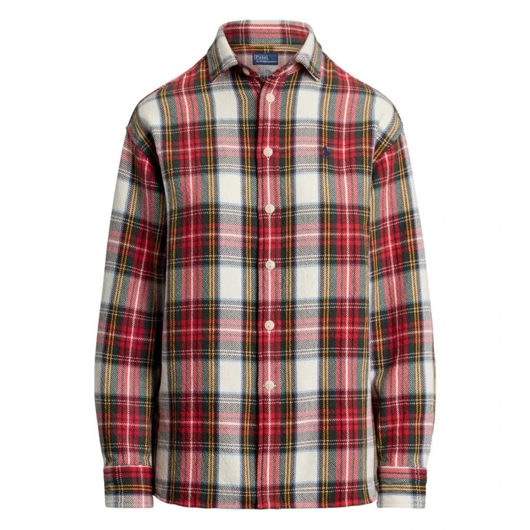 Plaid Cotton Twill Shirt, Size X-Large