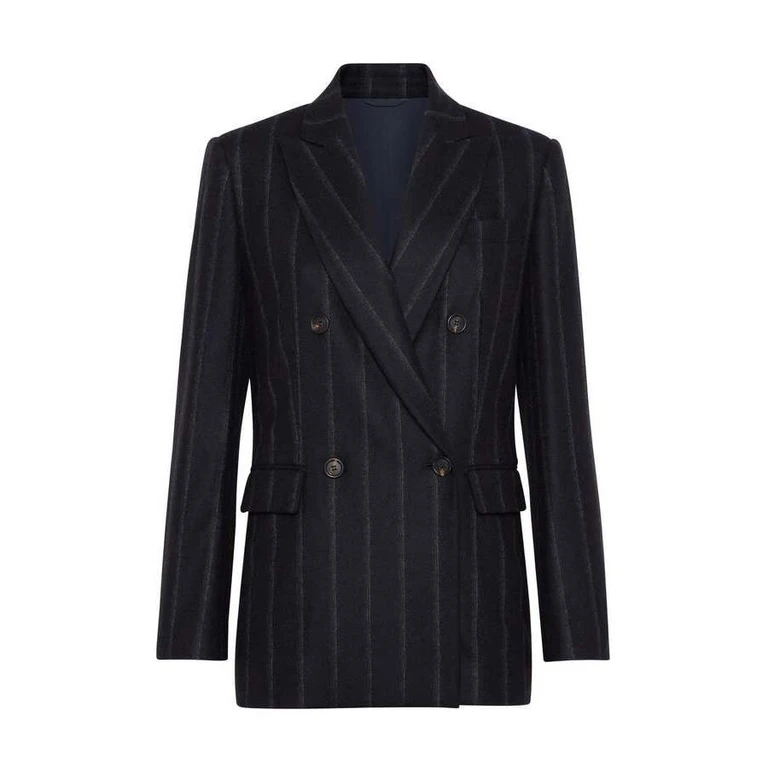 Wodark Blue Wool Double Breasted Jacket
