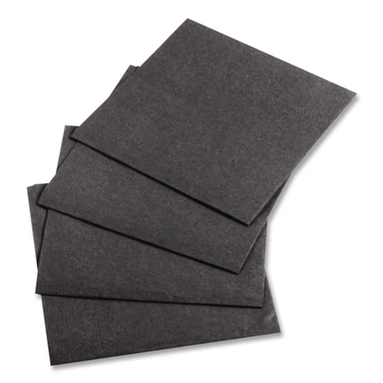 020212 10 in. x 10 in. 1-Ply Beverage Napkins - Black (1000/Carton)