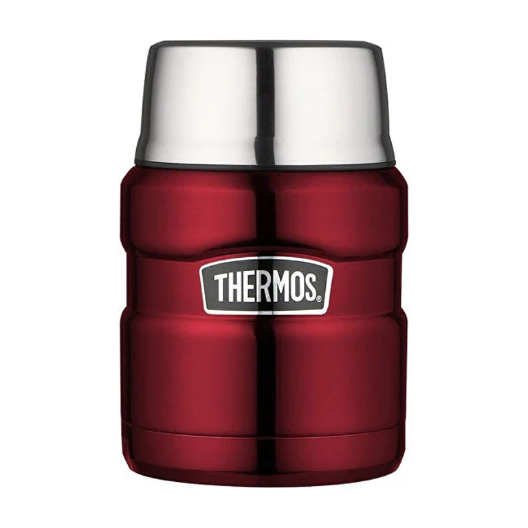 for food with spoon and cup - red 470 ml