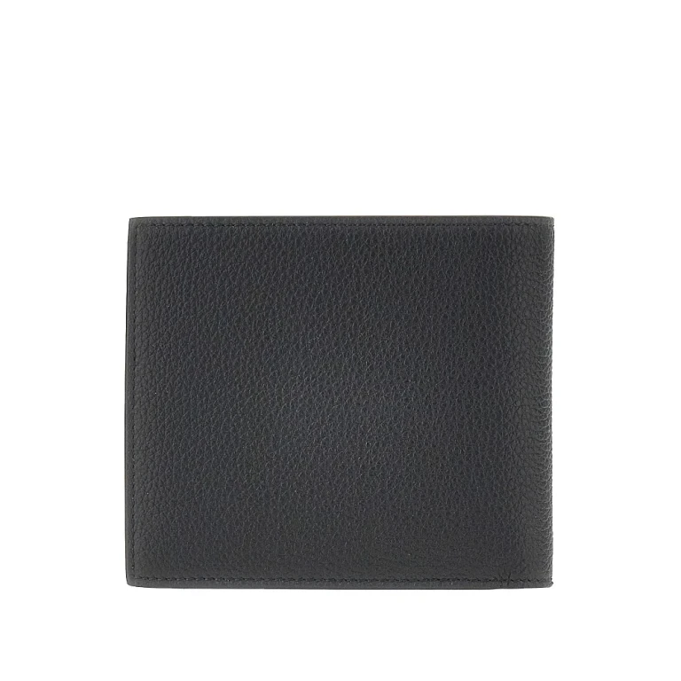 Grained leather bi-fold wallet Man One Size