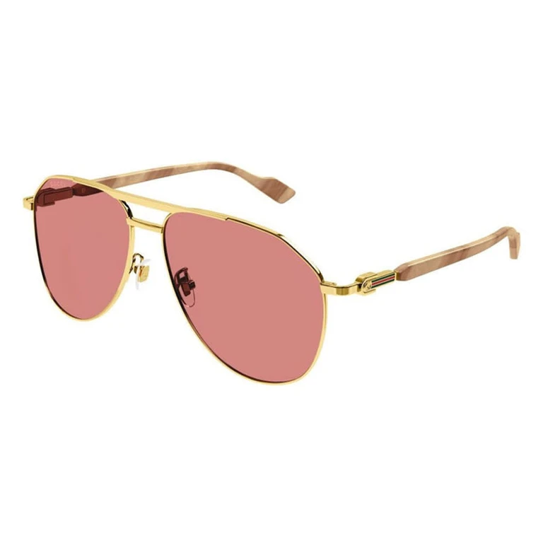 Mens Gold Tone Aviator Sunglasses GG1220S 003