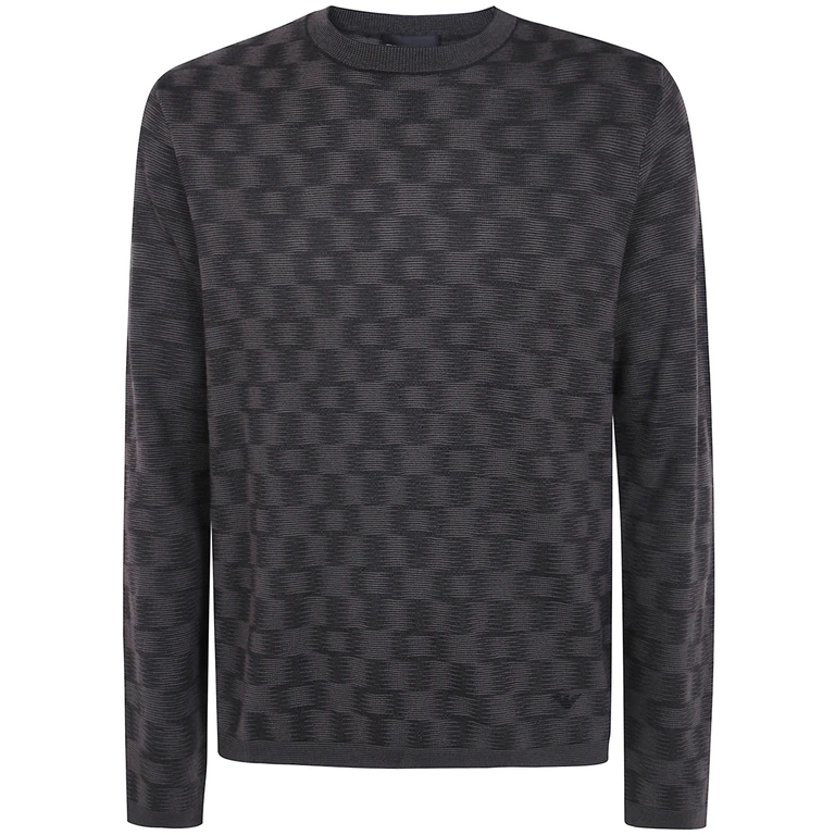 Pull Emporio Armani en laine vierge marron