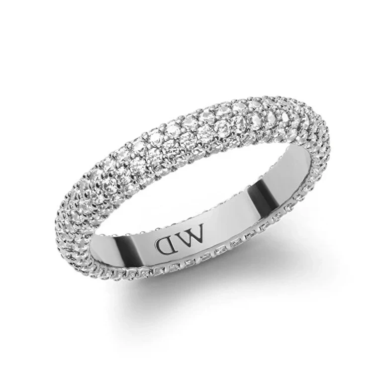 Sparkling steel ring with pavé crystals DW0040065 - Circuit: 52 mm