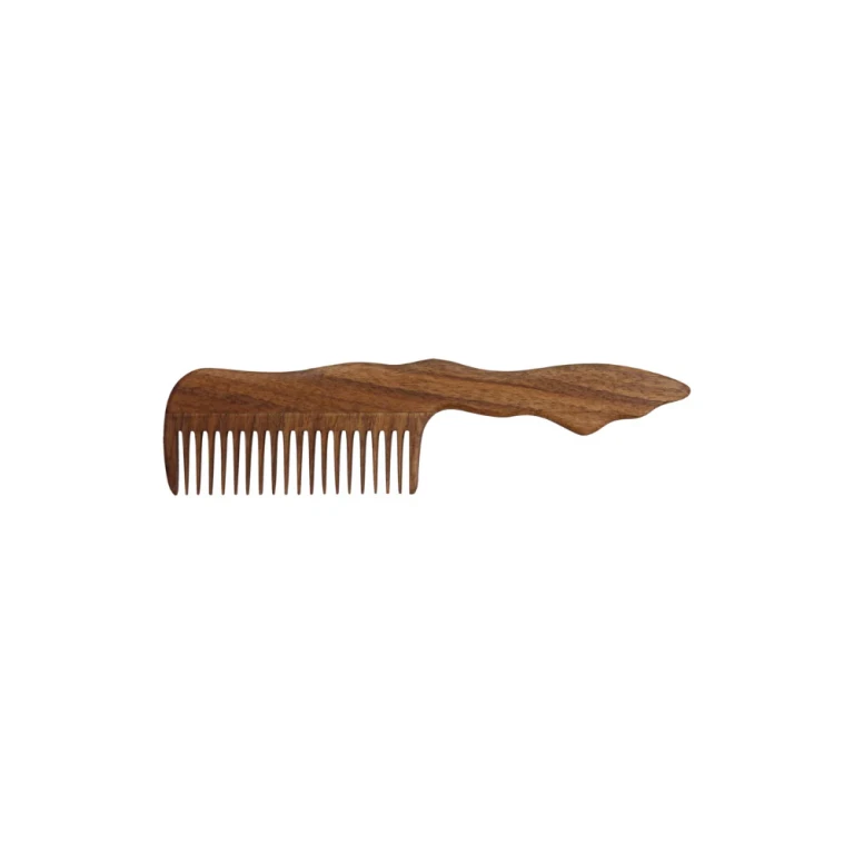 Wooden Comb With Wide Teeth, Walnut Wood