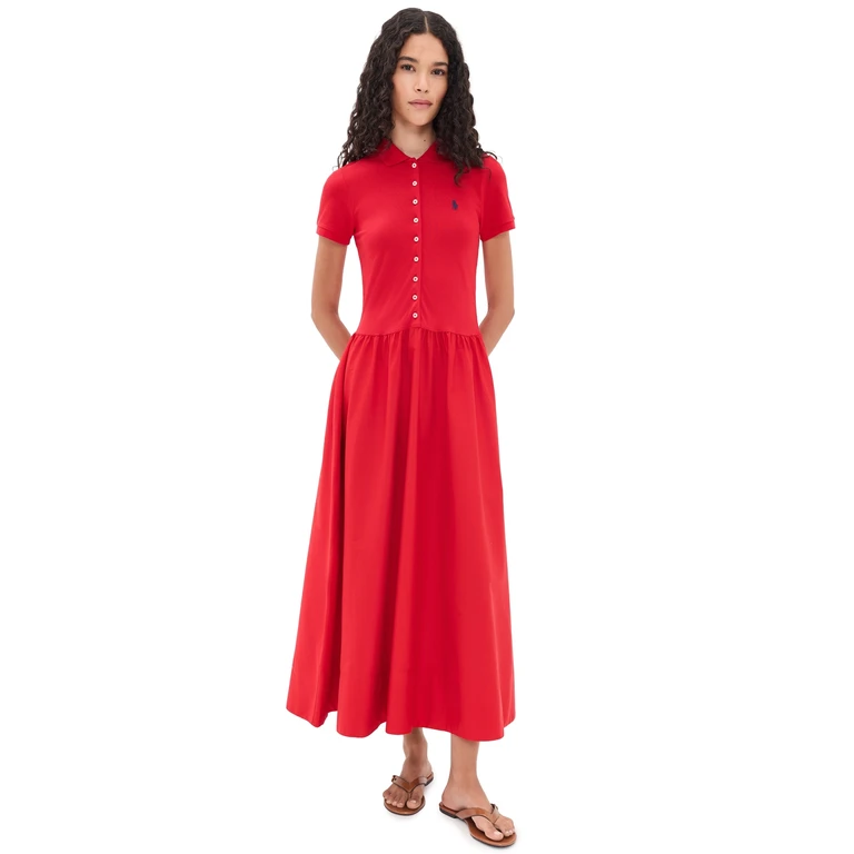 Poplin Collared Dress Very Red S