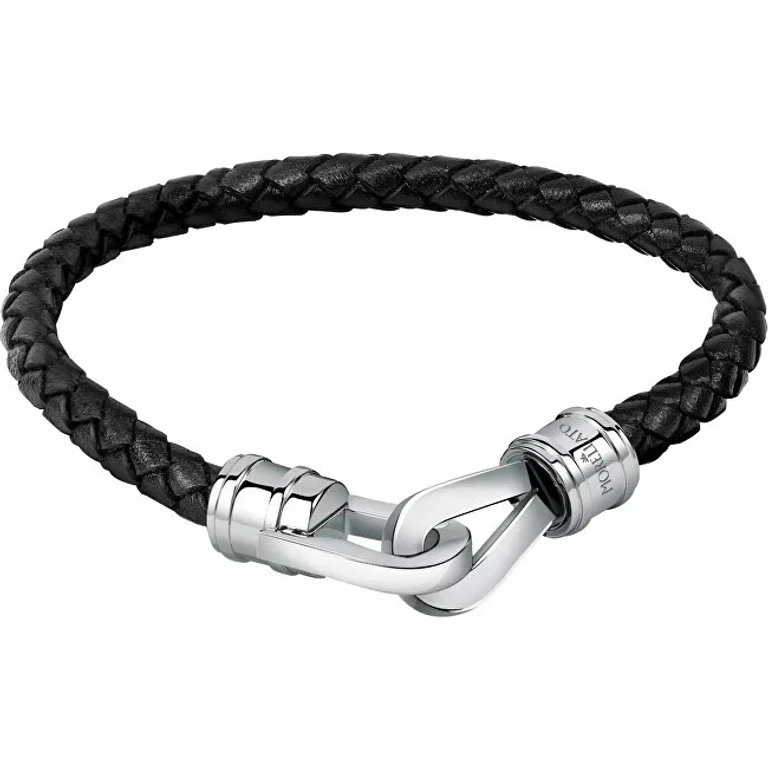 Moody Sqh42 Black Leather Bracelet for Men - Length: 19.5 Cm