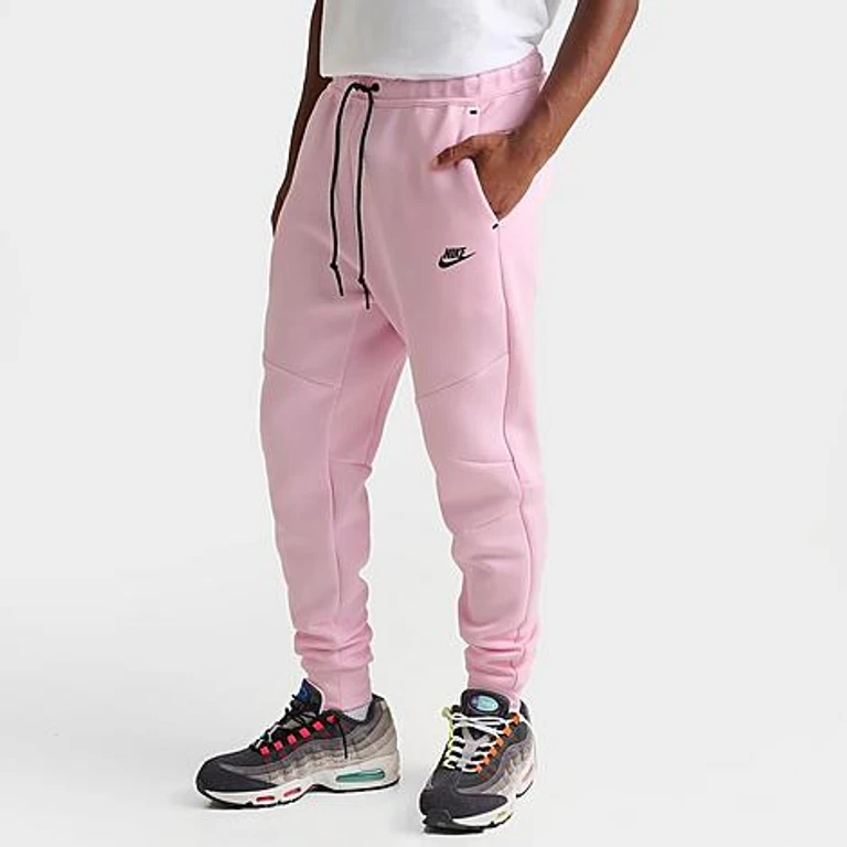 Nike Men's Tech Fleece Jogger Pants in Pink Foam/Black Size: XS