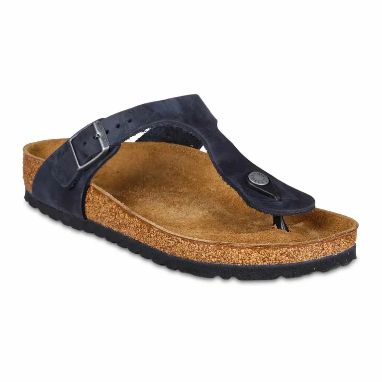 Gizeh Oiled Leather Black Sandals