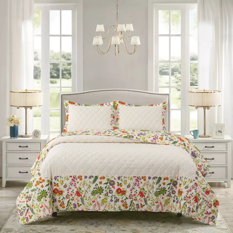 3PC QUILT SET:- Garden, Full/Queen