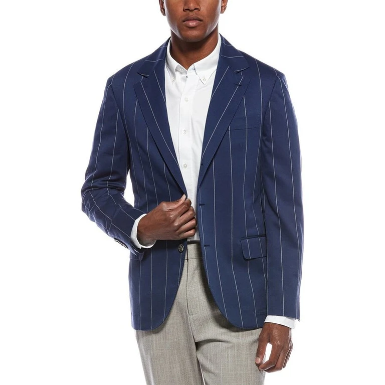 Indigo Pinstripe Tailored Blazer