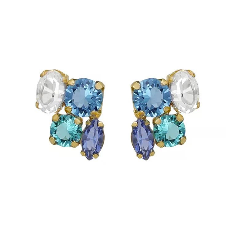 Gold-Plated Stud Earrings with Lisbon Crystals A4792-Mdt