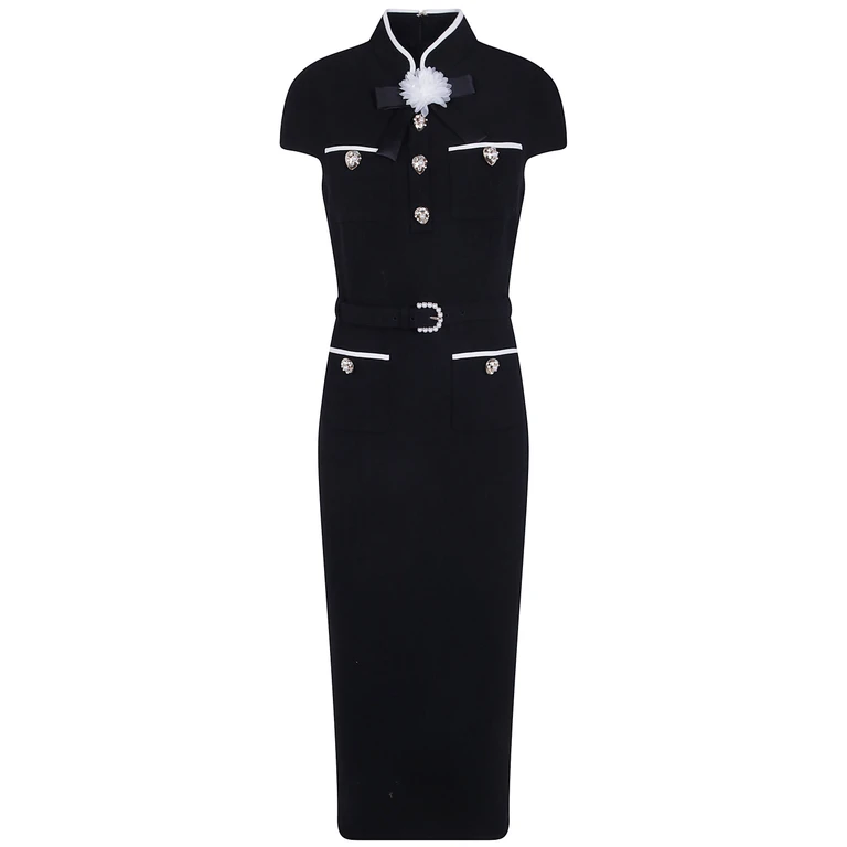 Dress Wool Crepe Midi "Aw26.074Mb Black"