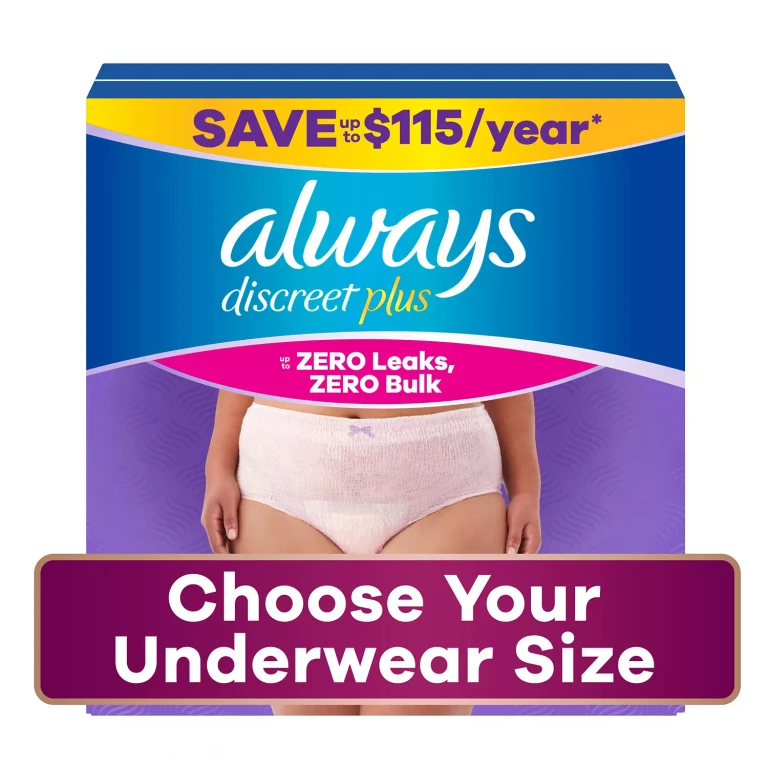 Discreet Plus Underwear for Women, Maximum Protection, Choose Size:- X-Large, 34 ct.