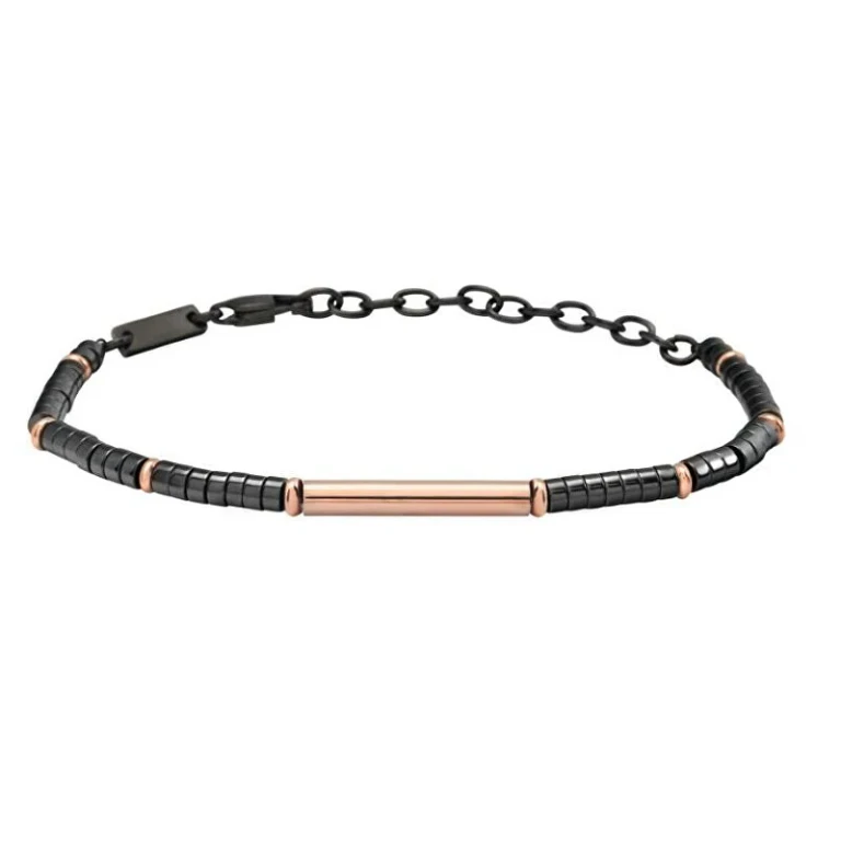 Men's Steel Bracelet with Hematite B Rocks Tj3640