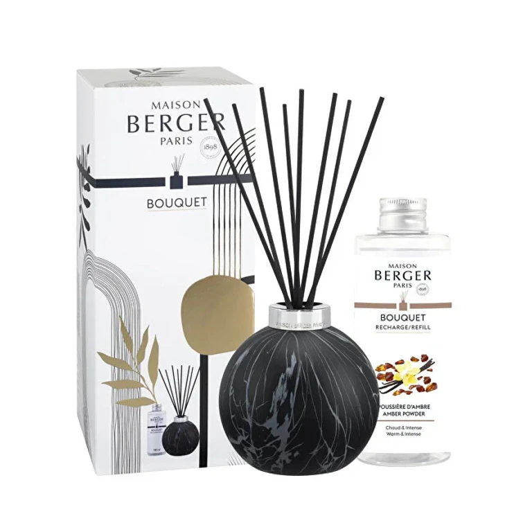 Gift Set Black Marble Aroma Diffuser + Amber Powder Refill 180 Ml